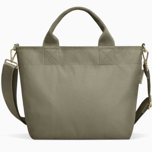 Canvelle Olive Crossbody Tote with Small flat pouch